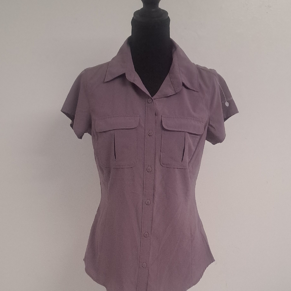 Columbia Lavender Short-Sleeve Button-Front Shirt